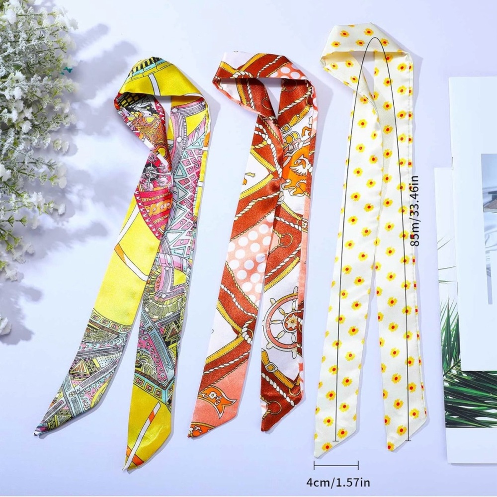 10 unbranded and mixed twilly scarves